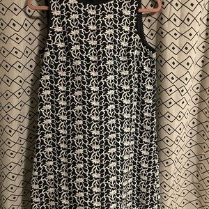 Ann Taylor navy blue and white dress